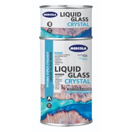Mercola Liquid Glass Crystal UV Resistance - Ρητίνη Υγρού Γυαλιού Δύο Συστατικών Πολύ Ισχυρή Υπερ-Διάφανη 320gr