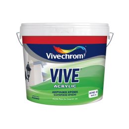 Ακρυλικό Λευκό Χρώμα Εξωτερικής Χρήσης Vive Acrylic 3lt